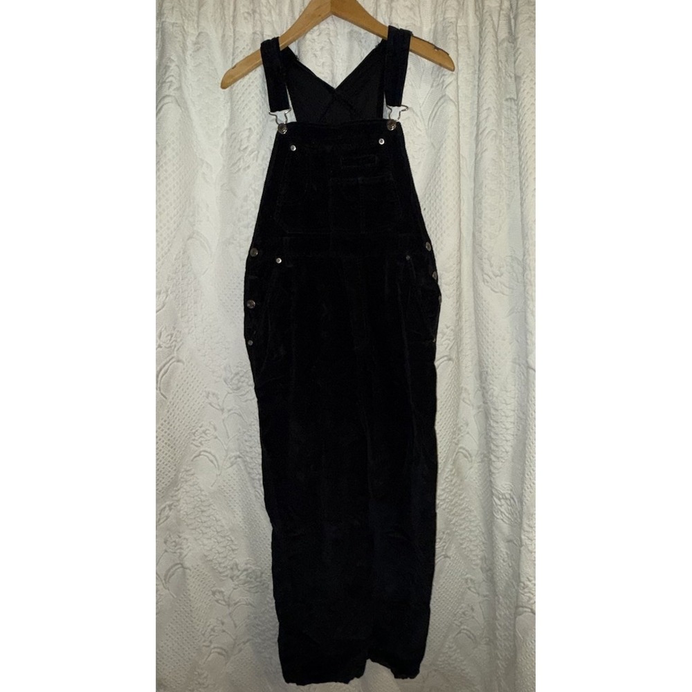Vintage Y2K 90's Canyon River Blues Size Med Black Courderoy Overalls - Picture 3 of 10